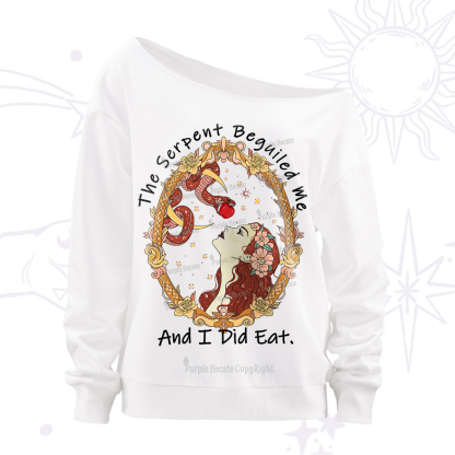 Purplehecate The Serpent Beguiled Me, And I Did Eat Off The Shoulder Sweatshirt