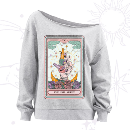 Purplehecate The Badass Nail Artist Tarot Off The Shoulder Sweatshirt