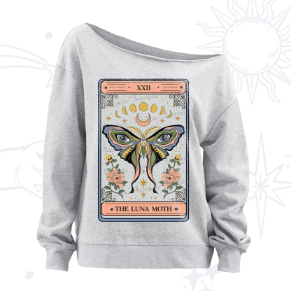 Purplehecate The Luna Moth Tarot Off The Shoulder Sweatshirt