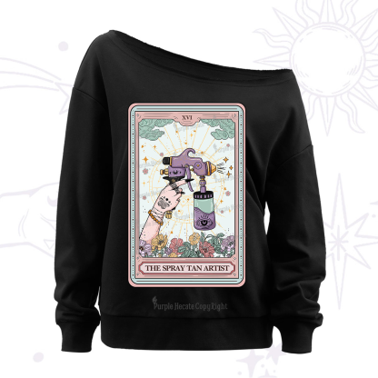 Purplehecate The Spary Tan Artist Tarot Off The Shoulder Sweatshirt
