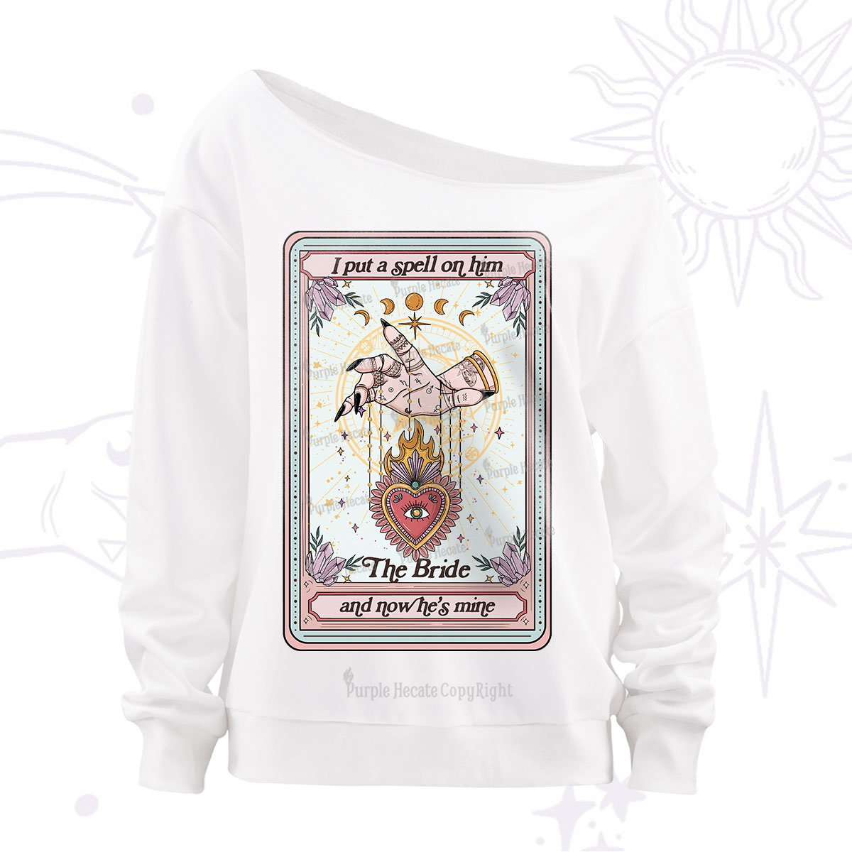 Purplehecate I Put A Spell On Him And Now He's Mine Off The Shoulder Sweatshirt