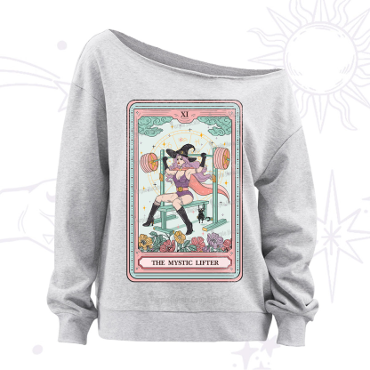 Purplehecate The Mystic Lifter Tarot Off The Shoulder Sweatshirt