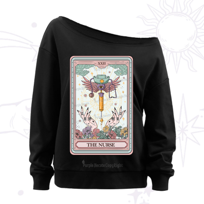 Purplehecate The ER Nurse Tarot Off The Shoulder Sweatshirt