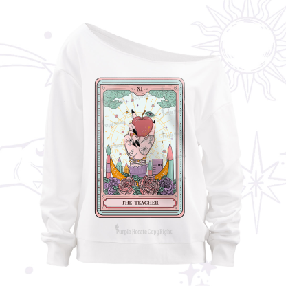 Purplehecate The Teacher Tarot Off The Shoulder Sweatshirt