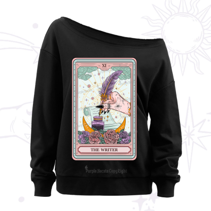 Purplehecate The Writer Tarot Off The Shoulder Sweatshirt
