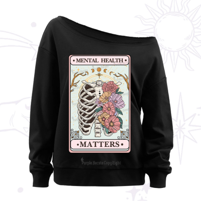 Purplehecate Mental Health Matters Off The Shoulder Sweatshirt