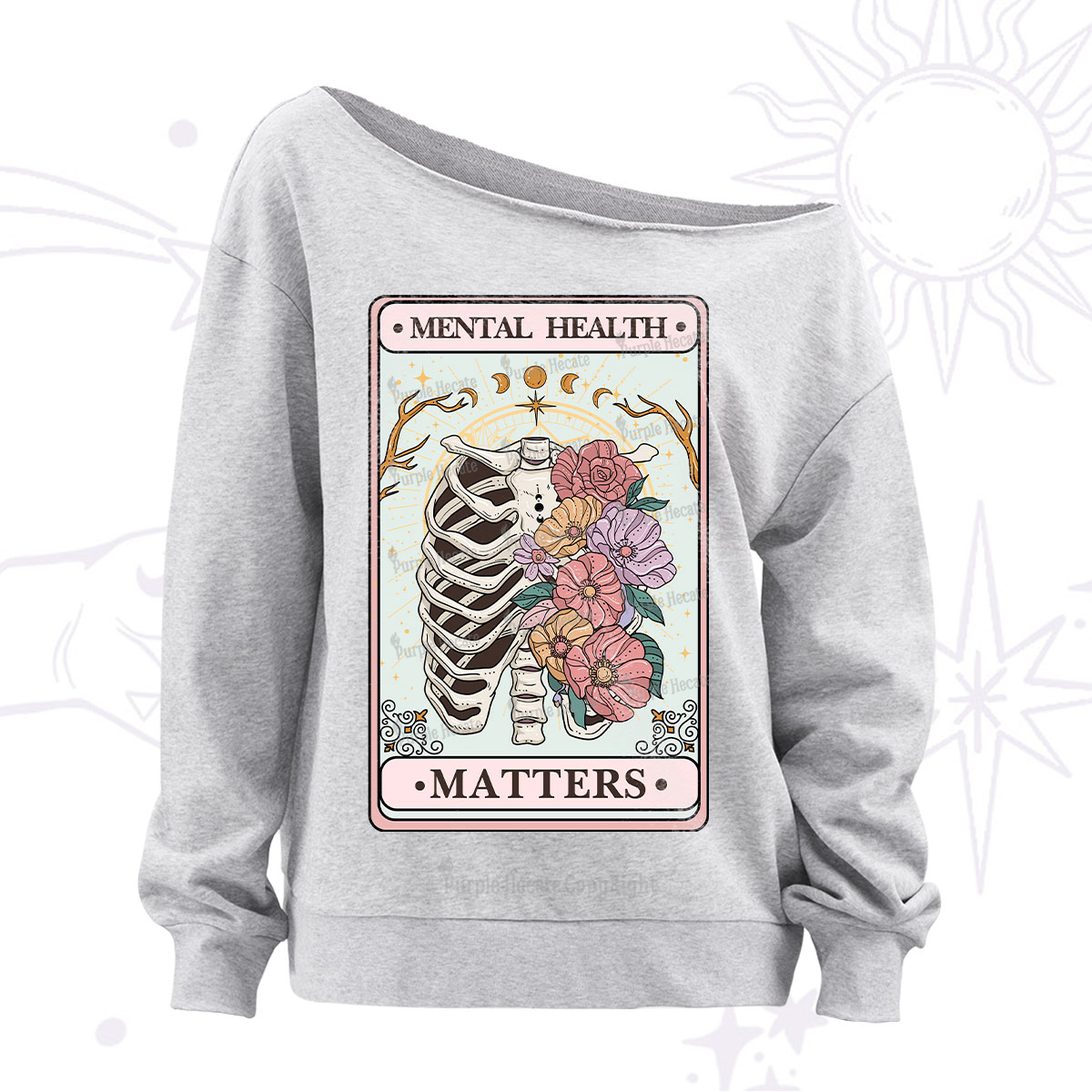 Purplehecate Mental Health Matters Off The Shoulder Sweatshirt