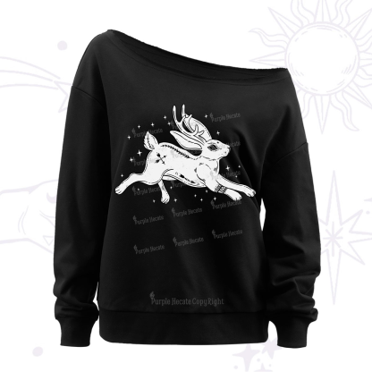 Purplehecate Starwitch Familiar Off The Shoulder Sweatshirt