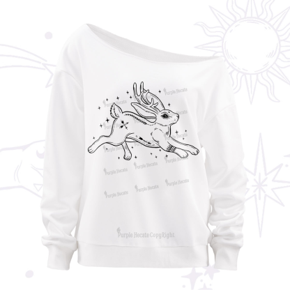 Purplehecate Starwitch Familiar Off The Shoulder Sweatshirt