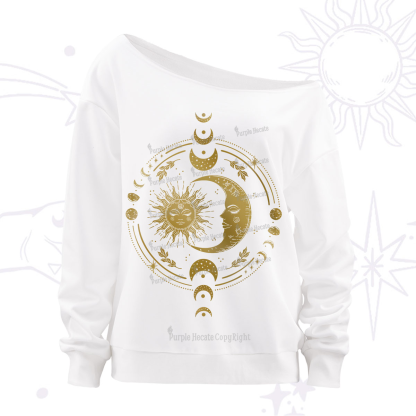 Purplehecate Celestial Sun and Moon Off The Shoulder Sweatshirt