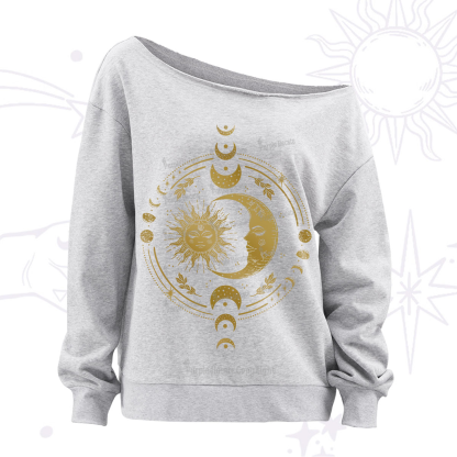 Purplehecate Celestial Sun and Moon Off The Shoulder Sweatshirt