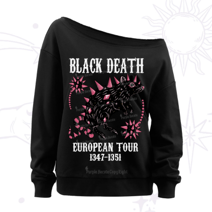 Purplehecate Black Death Off The Shoulder Sweatshirt