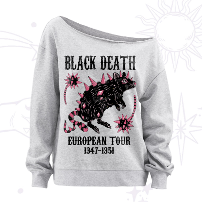 Purplehecate Black Death Off The Shoulder Sweatshirt