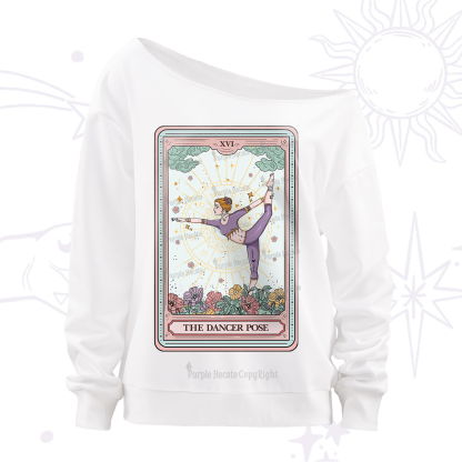 Purplehecate The Dancer Pose Tarot Card Off The Shoulder Sweatshirt