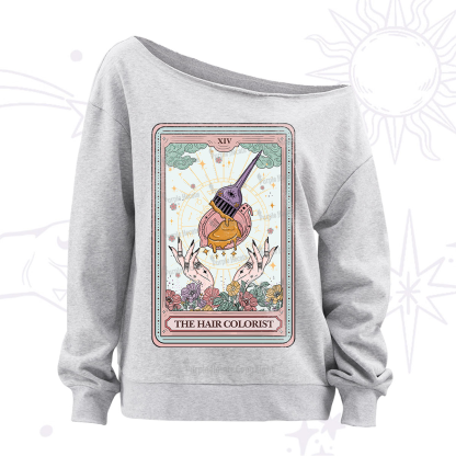 Purplehecate The Hail Colorist Tarot Card Off The Shoulder Sweatshirt