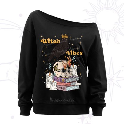 Purplehecate Witch Vibes Off The Shoulder Sweatshirt
