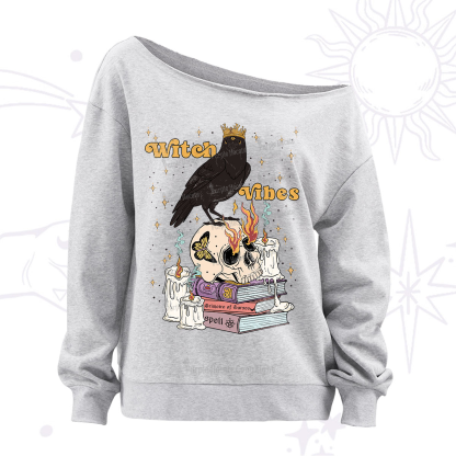 Purplehecate Witch Vibes Off The Shoulder Sweatshirt