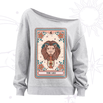 Purplehecate The Leo Tarot Card Off The Shoulder Sweatshirt