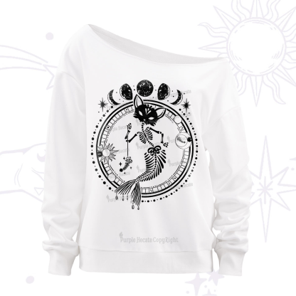 Purplehecate Purr-maid Prophecy Off The Shoulder Sweatshirt
