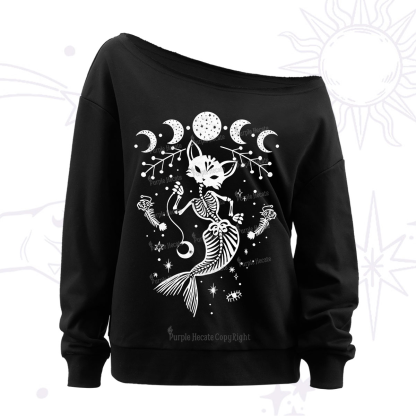 Purplehecate Purr-maid Tales Off The Shoulder Sweatshirt