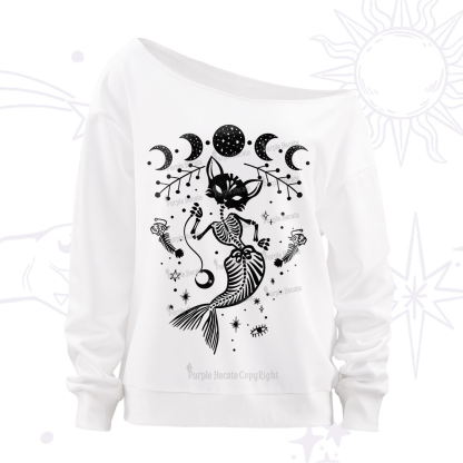 Purplehecate Purr-maid Tales Off The Shoulder Sweatshirt