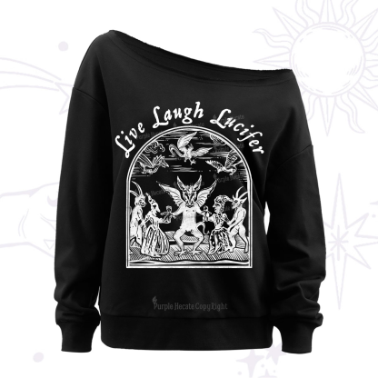 Purplehecate Live Laugh Lucifer Off The Shoulder Sweatshirt