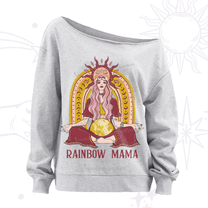 Purplehecate Rainbow Mama Off The Shoulder Sweatshirt