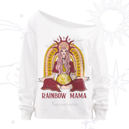 Purplehecate Rainbow Mama Off The Shoulder Sweatshirt
