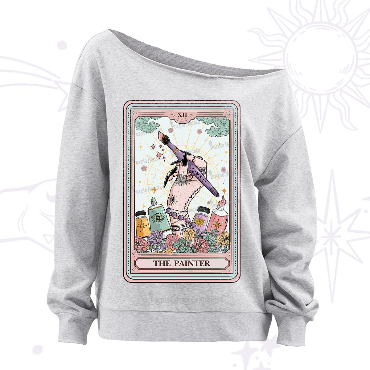 Purplehecate The Painter Tarot Off The Shoulder Sweatshirt