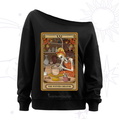 Purplehecate The Potter Tarot Off The Shoulder Sweatshirt