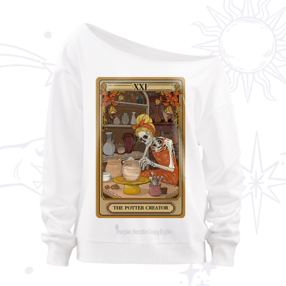 Purplehecate The Potter Tarot Off The Shoulder Sweatshirt