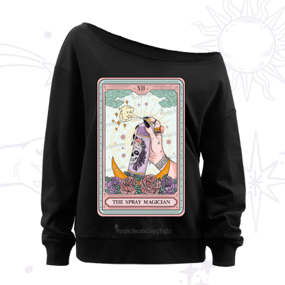 Purplehecate The Spray Magician Tarot Card Off The Shoulder Sweatshirt