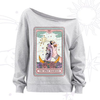 Purplehecate The Spray Magician Tarot Card Off The Shoulder Sweatshirt