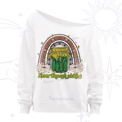 Purplehecate Never Enough Pickles Off The Shoulder Sweatshirt