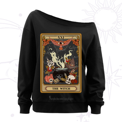 Purplehecate The Witch Magical Tarot Off The Shoulder Sweatshirt
