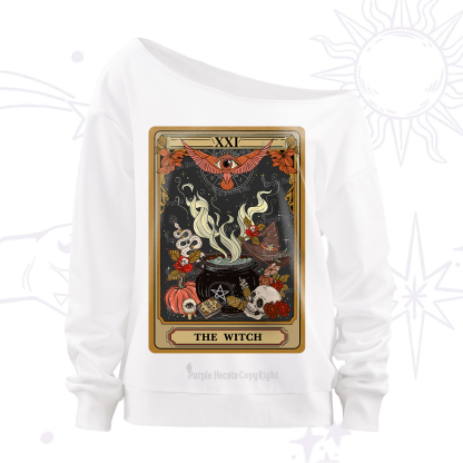 Purplehecate The Witch Magical Tarot Off The Shoulder Sweatshirt