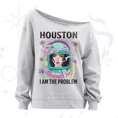 Purplehecate Houston I am the problem Off The Shoulder Sweatshirt