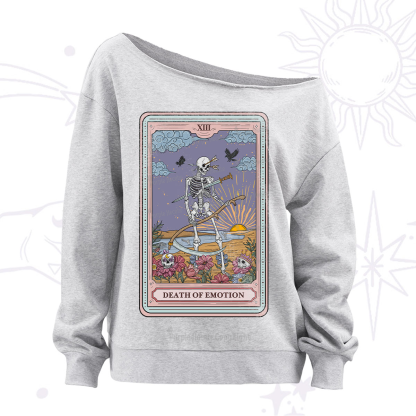 Purplehecate The Death Of Emotion Tarot Off The Shoulder Sweatshirt