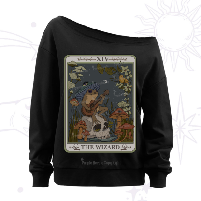 Purplehecate The Wizard Tarot Off The Shoulder Sweatshirt