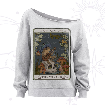 Purplehecate The Wizard Tarot Off The Shoulder Sweatshirt