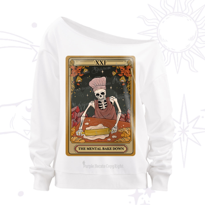 Purplehecate The Mental Bake Down Tarot Off The Shoulder Sweatshirt