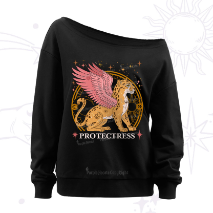 Purplehecate Celestial Protectress Off The Shoulder Sweatshirt