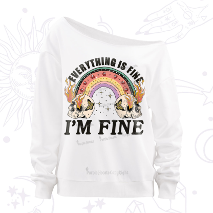 Purplehecate Everything Is Fine Off The Shoulder Sweatshirt