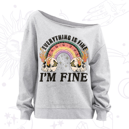 Purplehecate Everything Is Fine Off The Shoulder Sweatshirt