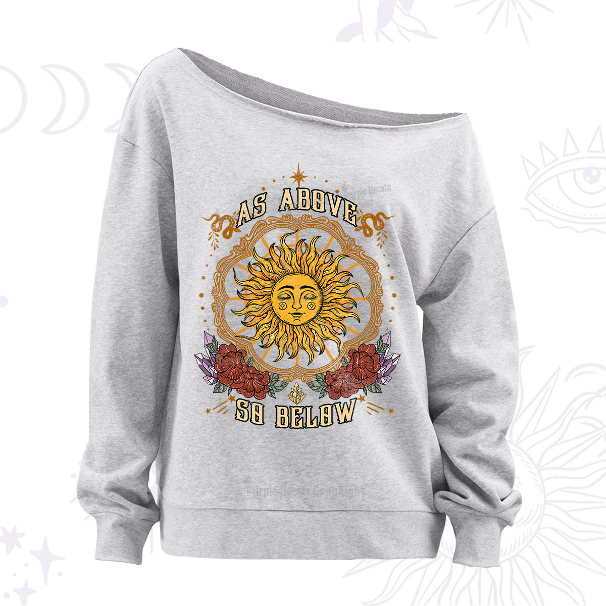 Purplehecate As Above So Below Off The Shoulder Sweatshirt