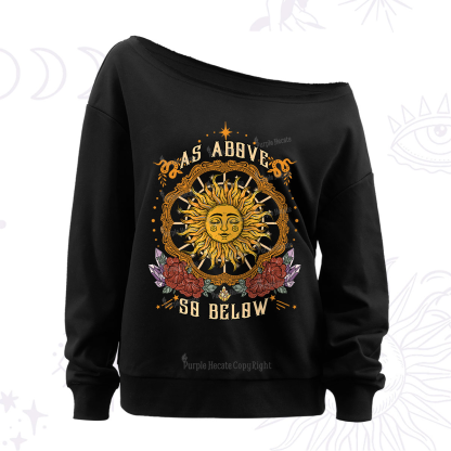 Purplehecate As Above So Below Off The Shoulder Sweatshirt