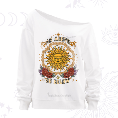 Purplehecate As Above So Below Off The Shoulder Sweatshirt