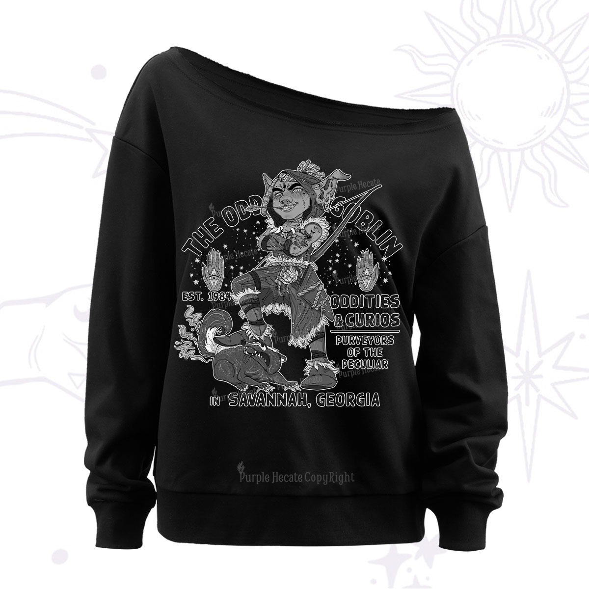 Purplehecate The Odd Goblin Off The Shoulder Sweatshirt
