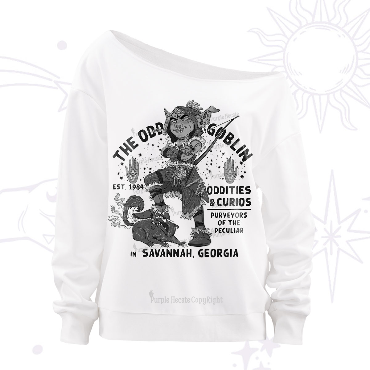 Purplehecate The Odd Goblin Off The Shoulder Sweatshirt