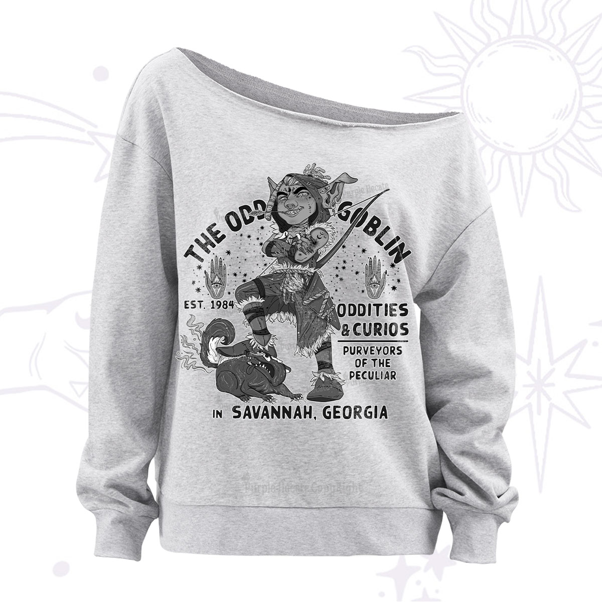 Purplehecate The Odd Goblin Off The Shoulder Sweatshirt